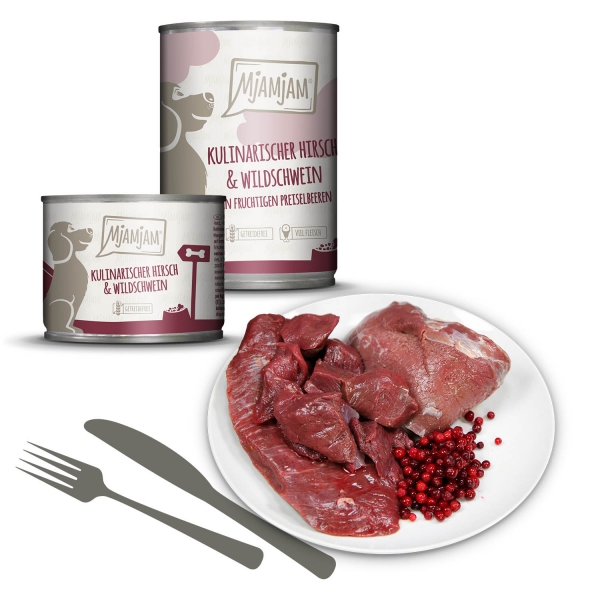 MjAMjAM - kulinarischer Hirsch & Wildschwein an Preiselbeeren 400g